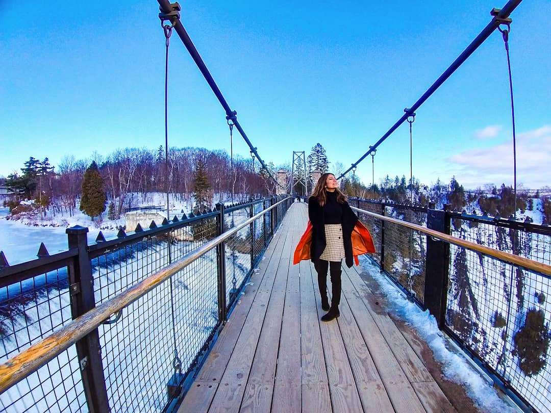 The hanging bridge over the Montmorency falls 😍 <a href="/ExploreCanada/">Canada</a>  <a href="/quebecregion/">Destination Québec City</a> #quebeccite #quebecoriginal #visitcanada