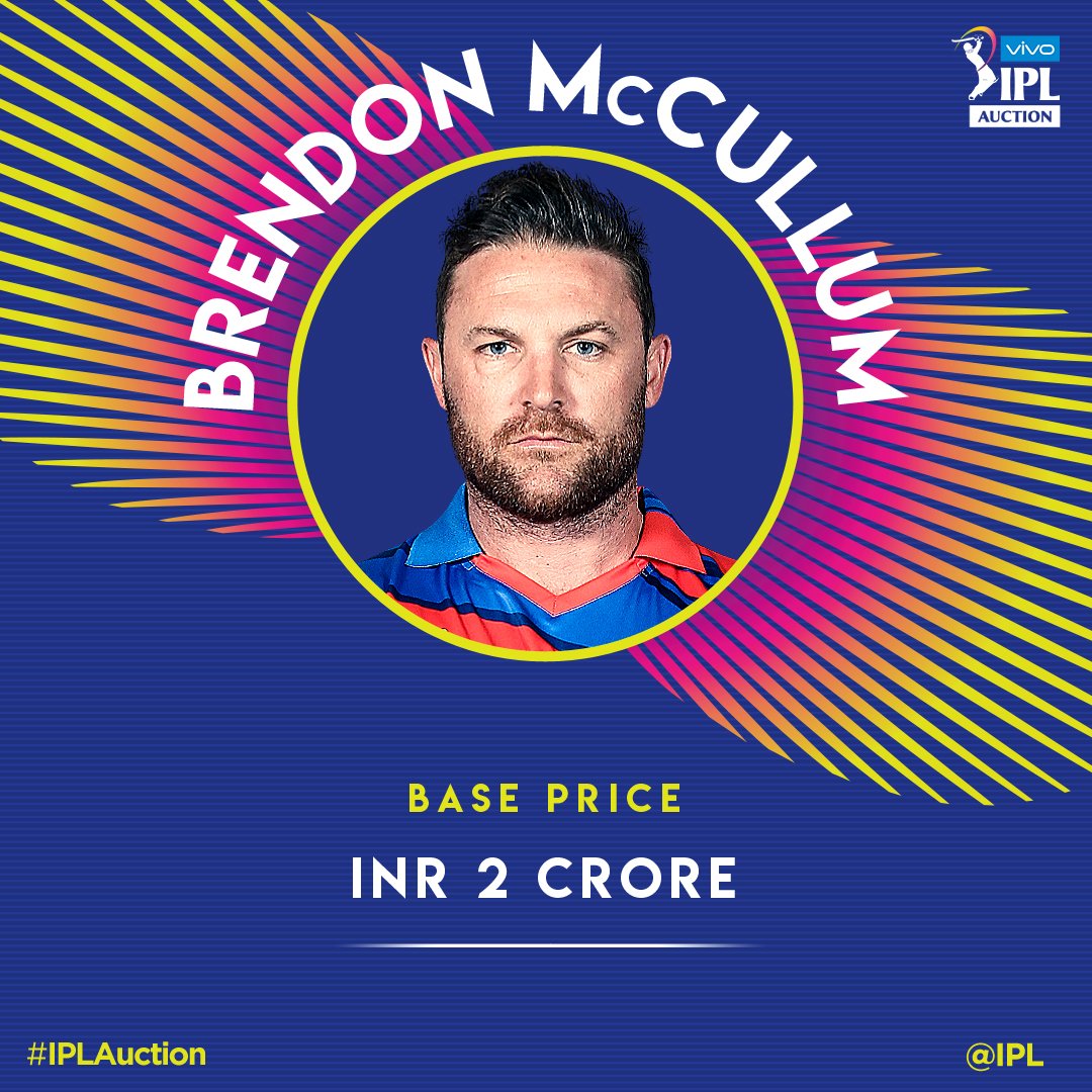 IndianPremierLeague (@ipl) on Twitter photo A veteran of the league, <a href="/Bazmccullum/">Brendon McCullum</a> lit up the tournament’s first game, back in 2008 with a knock of 158 runs.
Which team should take up the services of Baz at VIVO #IPLAuction? A veteran of the league, <a href="/Bazmccullum/">Brendon McCullum</a> lit up the tournament’s first game, back in 2008 with a knock of 158 runs.
Which team should take up the services of Baz at VIVO #IPLAuction?