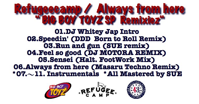 bigboytoyzshop's tweet photo. 本日(12/15土)MORROW ZONEにてリリースライブ行われますが、会場にて『Always from here』お買い上げの方に先着で、BBT限定特典のREMIXディスクをお付けします！！→BBT限定特典 : REMIX音源(CDR)
 [リミキサー] : “DJ MOTORA” “MASARU” “DUNDEE-D” “SUE” “Halt.” https://t.co/6lXNudaCQn