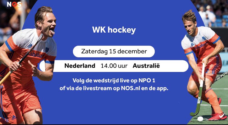 Halve finale WK Hockey NED-AUS vanmiddag! Toch een beetje dat gevoel van die wedstrijdspanning en zin al de hele ochtend! Succes boys!!
