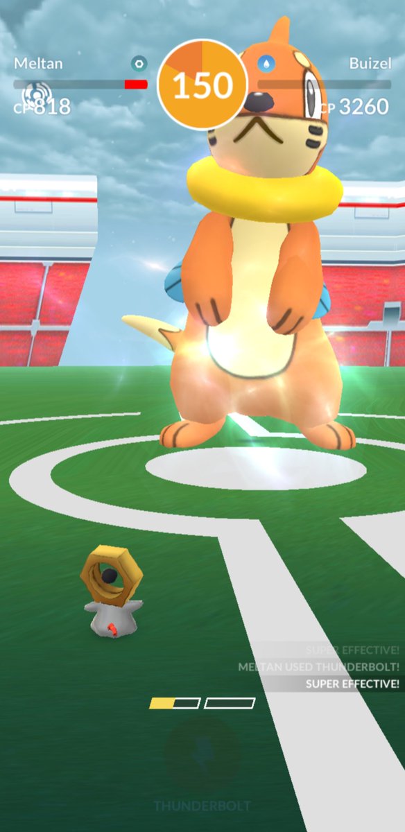 PokeNorge's tweet image. Buizel #funraid with just one #meltan used #PokemonGO