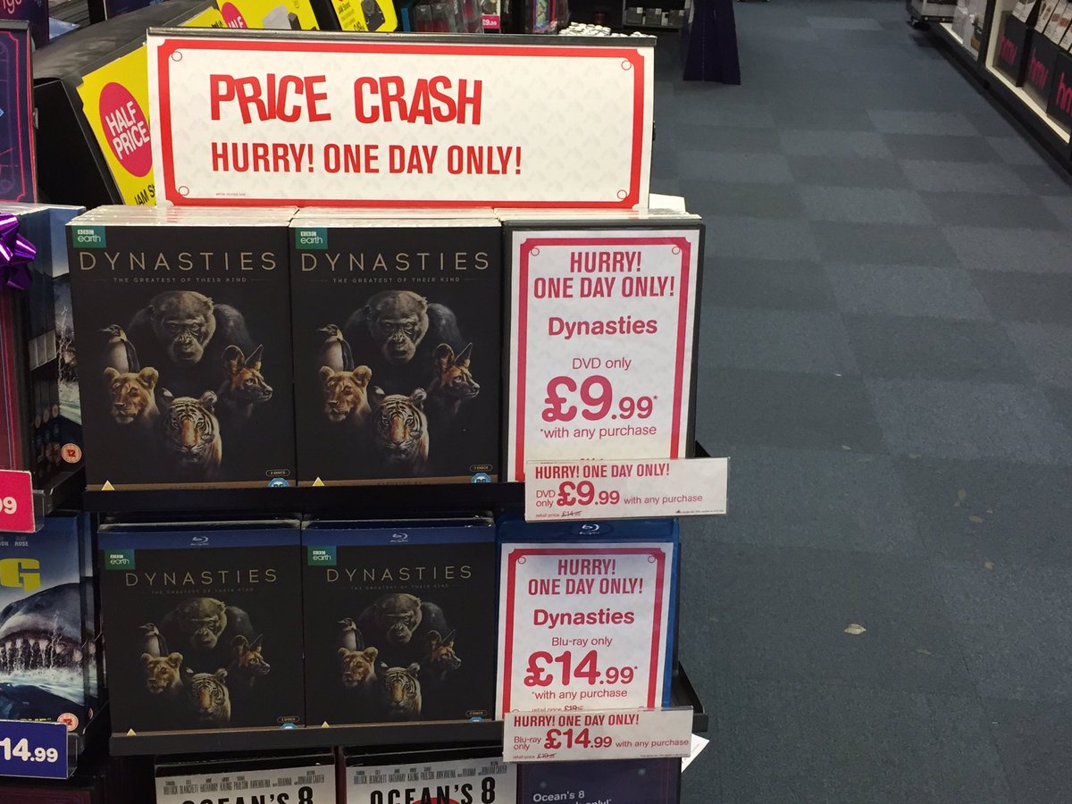 The amazing David Attenborough’s Dynasties half price for one day only!! #HMV #HmvDailyDeals