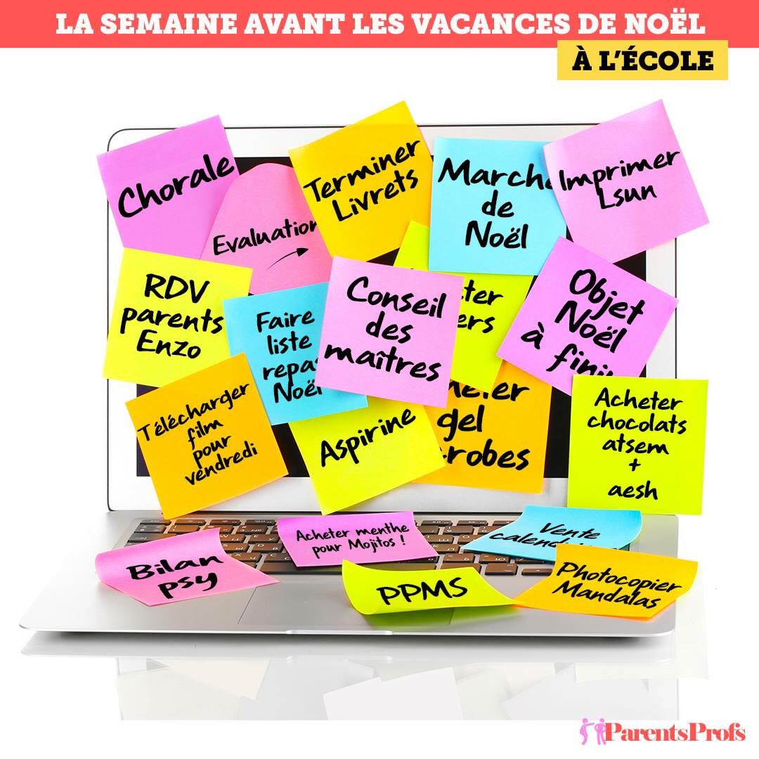 Pour s'organiser, on a trouvé mieux que le cahier-journal. On a adopté la technique du post-it sur l'ordinateur...