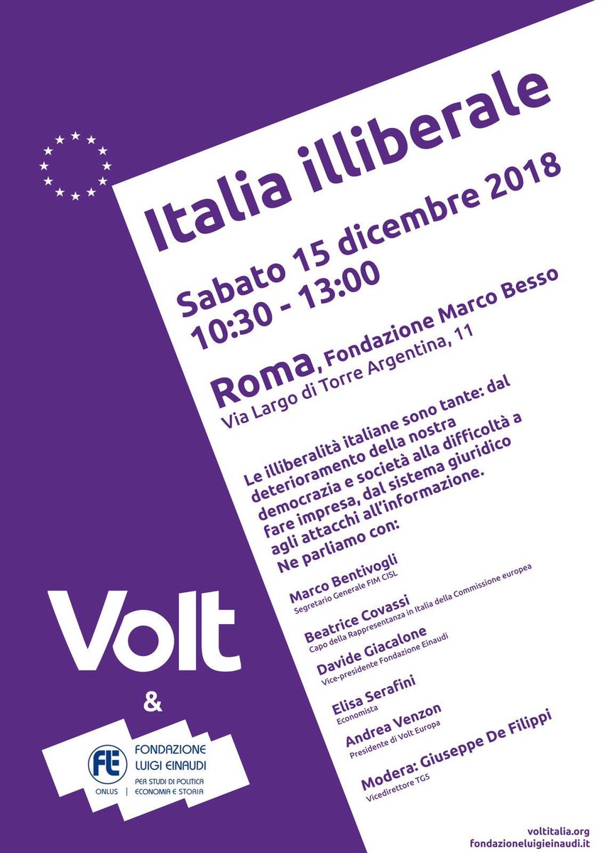 FIMCislStampa's tweet photo. #15dicembre “Italia illiberale”📌 Roma - Fondazione Marco Besso 🕰10.30-13
Con 👉
#Bentivogli #Covassi #Giacalone #Serafini #Venzon
Modera 🎤 #DeFilippi https://t.co/14X0EIbNhe