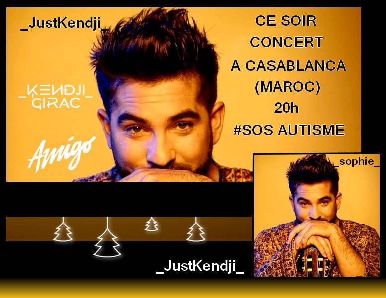 _JustKendji_'s tweet photo. Partons avec @GIRACKENDJI à Casablanca au Maroc, où l'artiste se produit en concert, ce soir à partir de 20h au profit de #SosAutisme
Profitez un maximum. 🎶
#teamKendji #graphisme https://t.co/dRGJO9CBU8