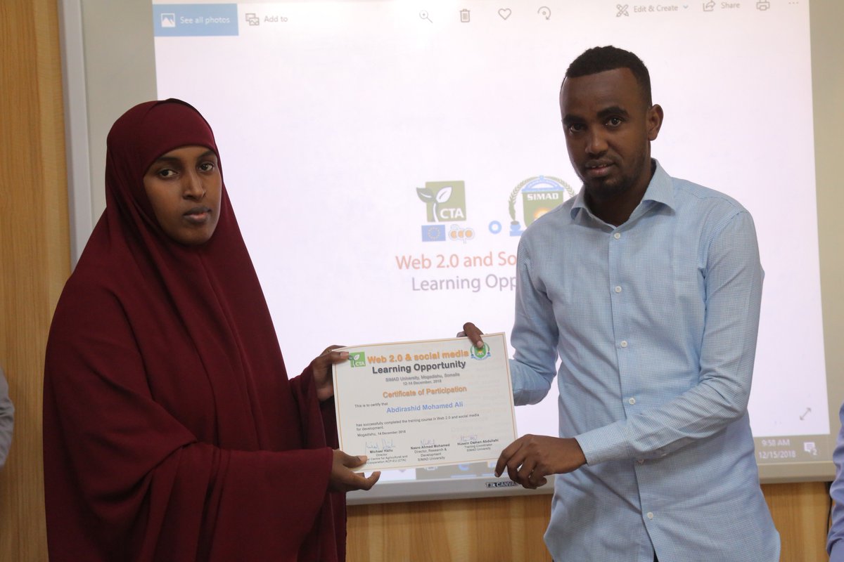 SIMADUniversity's tweet photo. The three-day long Training on Web 2.0 and Social media learning opportunity was concluded in style and all participants have received their completion certificates.
#CTAFlash #Web2forDev #SocialMediaLearning https://t.co/EE0NGwOE5X