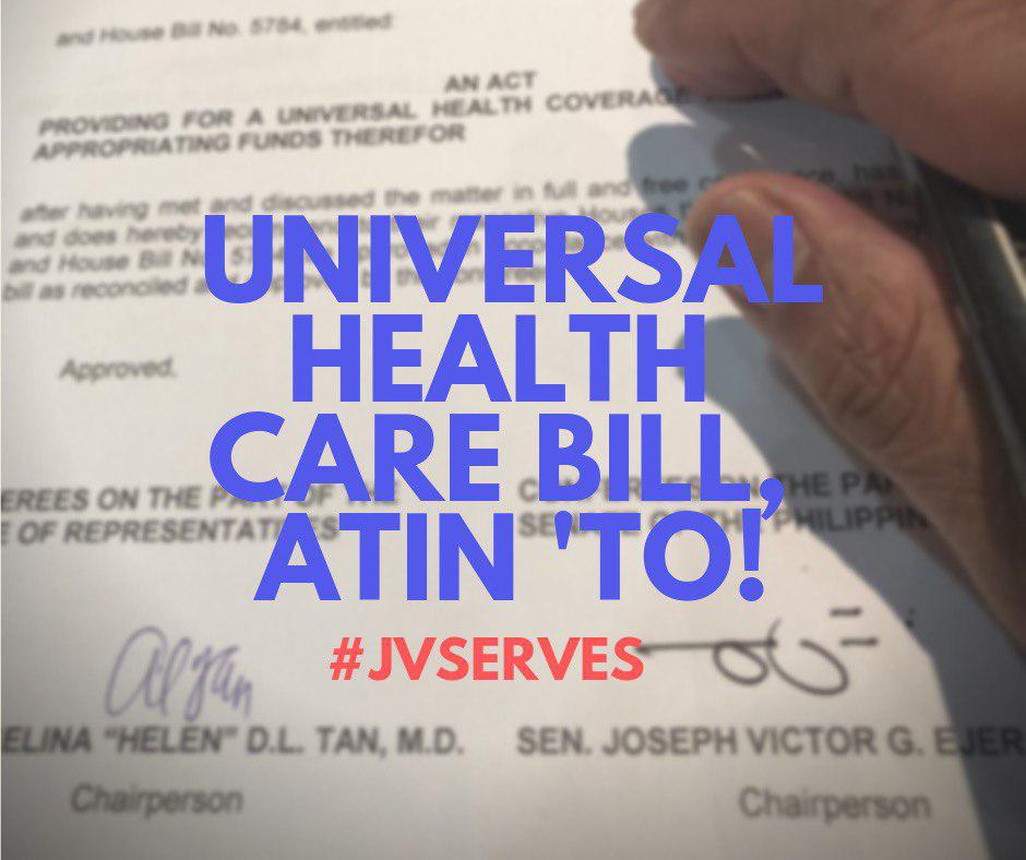 AngAkinLangNman's tweet photo. Universal Health Care bill is a spark of hope for every Filipinos who needed medical assistance. Praying that Pres Duterte signs it immediately para marami na namang bitter na dilawans. Dahil sa gobyernong Duterte, LAHAT LIBRE! #UHCnow #AtinTo #ParaSaBayan #SenJvMrHealthcare https://t.co/vFfC9zHgEQ