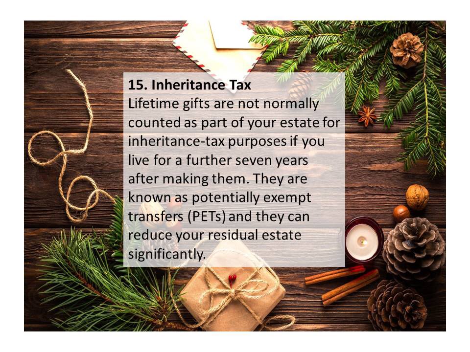GWDickandCo's tweet photo. Day fifteen of our Tax Saving Tips and Advice Advent Calendar. #inheritancetax #tax #Potentiallyexempttransfers #AdventCalendar #toptaxtips https://t.co/a6UoCavUz3