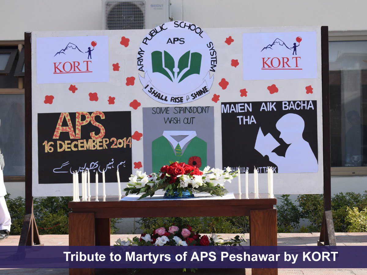 Kort_org_uk's tweet photo. "The Light of Knowledge will continue to Spread"
Tribute to Martyrs of Army Public School(APS) Peshawar by Children of KORT at KORT Educational Complex Akhtarabad Mirpur Azad Kashmir .#APSAttack #APSPeshawar #KeepSupportingKORT https://t.co/Dffc65GTlg