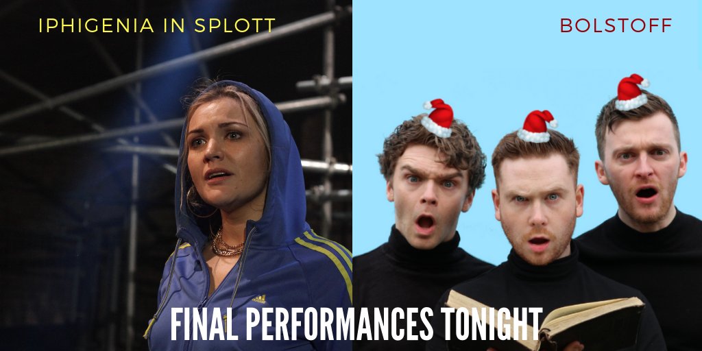 smockalley's tweet image. Last chance saloon tonight for Iphigenia in Splott in the Boys' School (almost sold out) and Bolstoff in the Main Space! 
I'd do them both if I could quantum disentangle myself...
@WickerSocks @Reality_Check_1