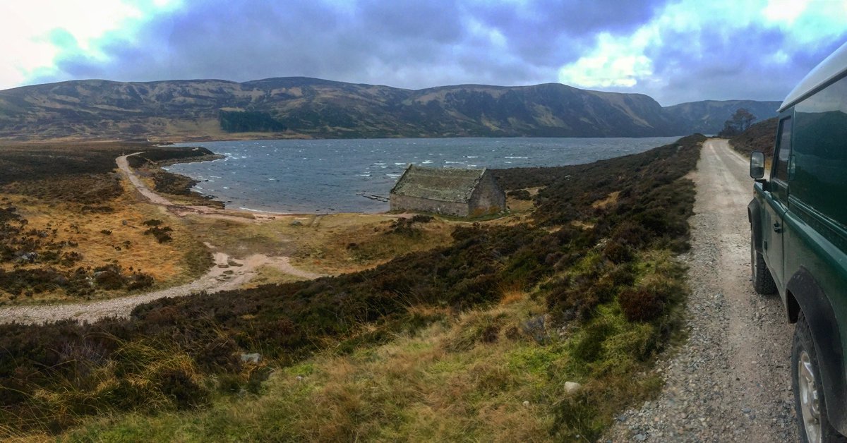 Storm clouds over Loch Muick this morning