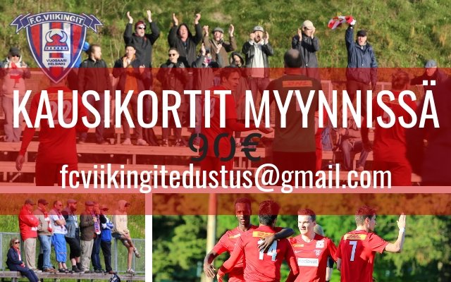 Viikinkien kausikortti ensi kesälle nyt tilattavissa osoitteesta fcviikingitedustus@gmail.com - kortti maksaa 90€ ja se on voimassa Viikinkien tulevan kauden Kakkosen ja cupin kotiotteluissa. #viikingit