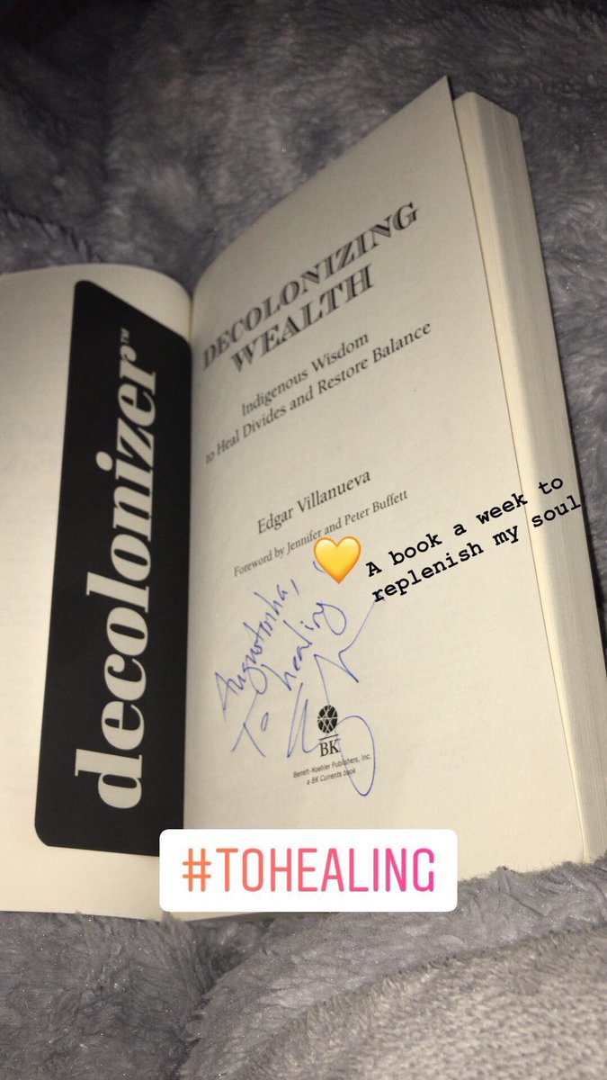 The conversation has inspired me to challenge myself and educate this beautiful mind of mine to fully heal. #tohealing #decolonizingwealth #ABookAWeekChallenge