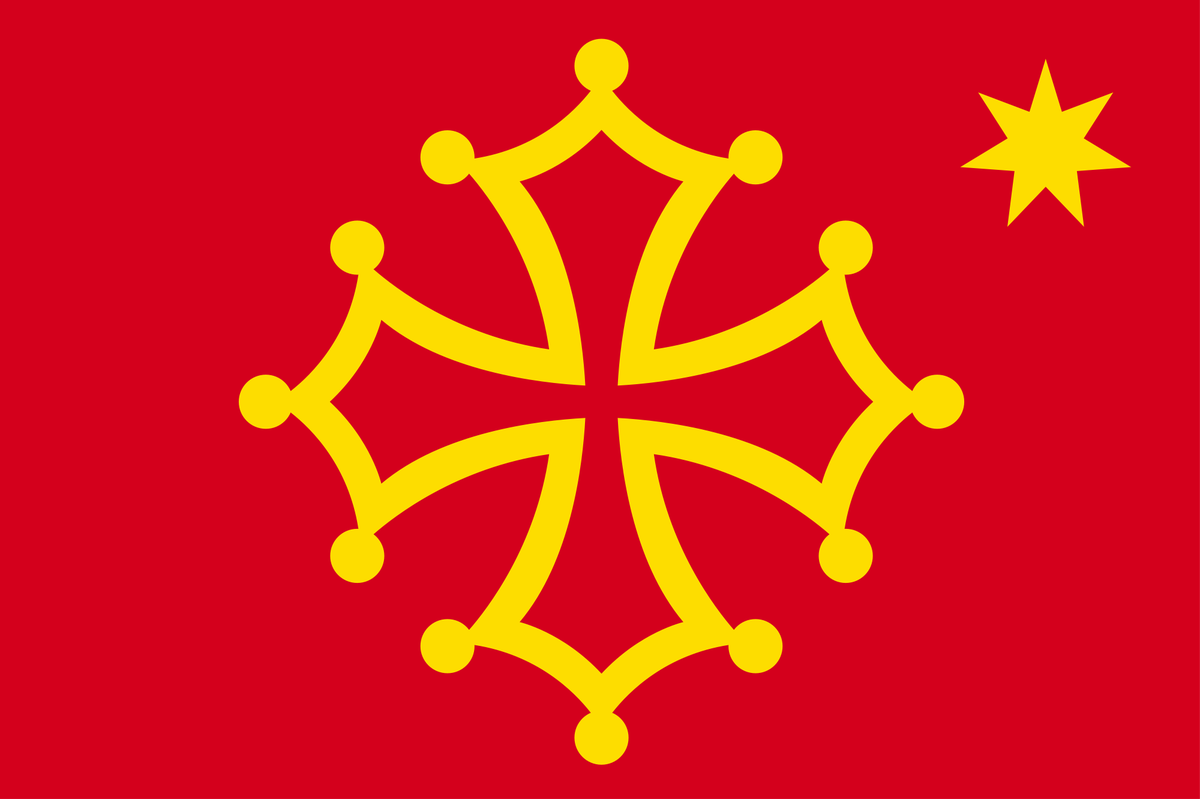 Spiral__Out's tweet photo. @sotiridi I'm not saying there is no Antifa there, but this is the Croix du Languedoc, not a communist flag. Get your facts straight https://t.co/qAdHvzmQcH