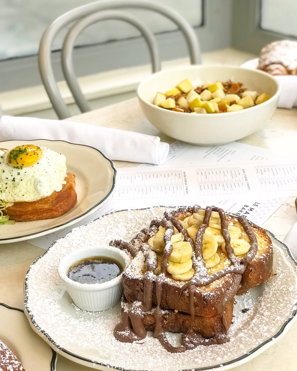 Le Marais Bakery A Twitter Brunch With Us Banana Nutella French Toast With House Baked Pain De Mie Croissant Avocado Toast With Creme Fraiche And Strausmilk Yogurt Bowl With Organic Fruit And