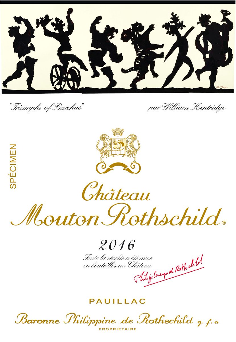 Dracaenawines's tweet photo. #BREAKINGNEWS! I was honored to be a guest of Clerc Milon for the #MillesimaBA this past Spring. I saw the labels of Mouton Rothschild of the past and am excited to see the announcement of the 2016 label designed by the South African artist William Kentridge https://t.co/qpOcWjtXE0