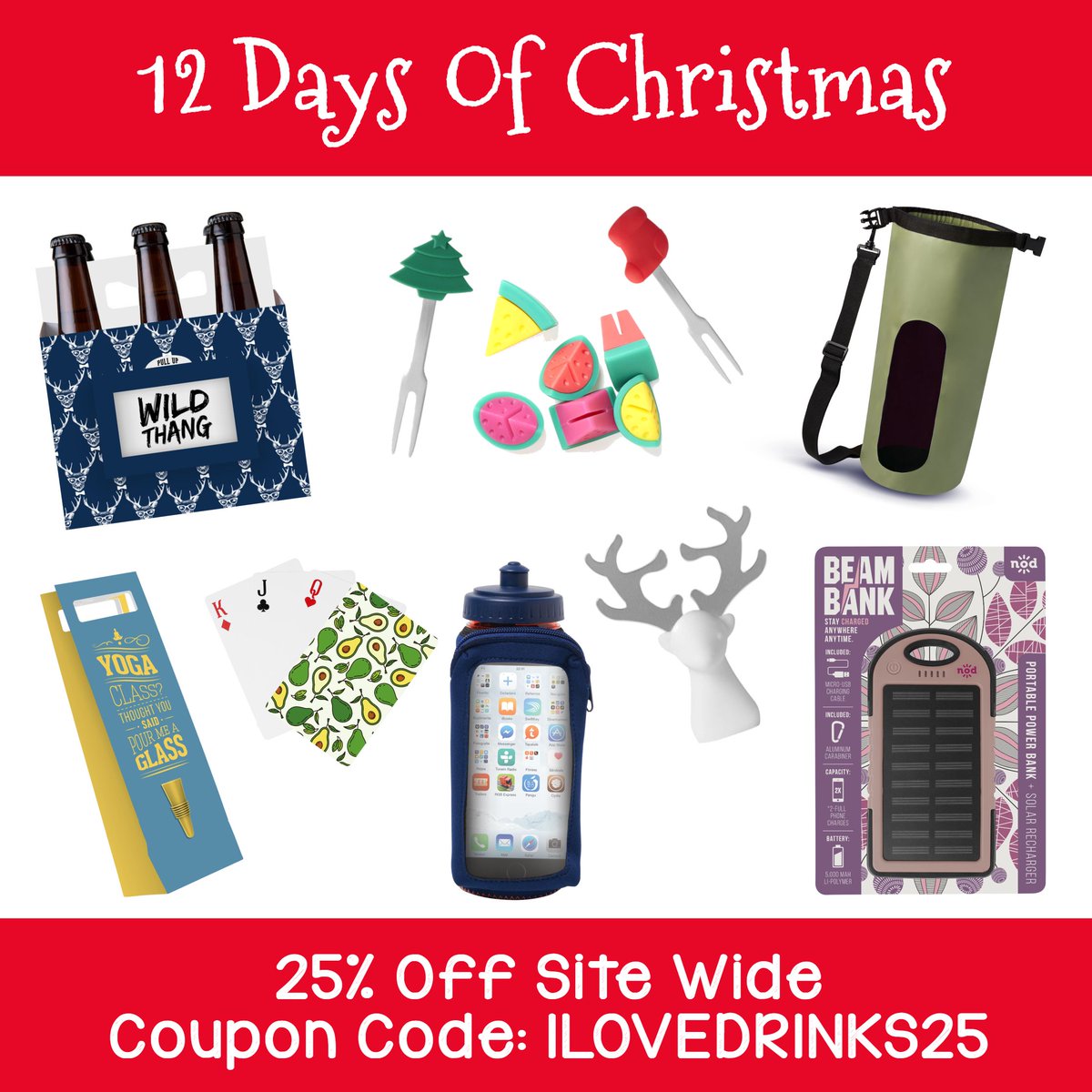 NodProducts's tweet photo. Day 9: Get 25% Off Site Wide
Coupon Code: ILOVEDRINKS25
Shop Now: https://t.co/bEfsneLCbb

Coupons valid for one day only!

#nodproducts #12daysofgiveaways #12daysofchristmas #gift #gifts #giftshop #smallbiz #womanowned #instadaily #giftbag #wine #hostess #hostessgift https://t.co/HuvAGDg7Wi