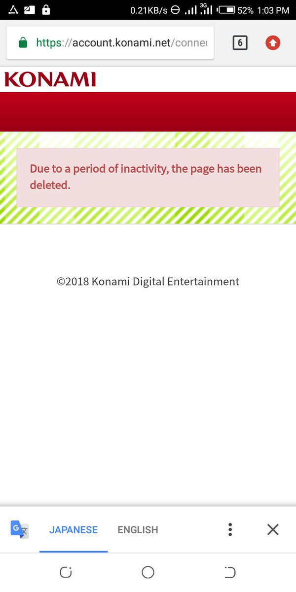 Perry I Cant Even Link My Data I Connected It To The Konami Id Nd This Is What I M Getting