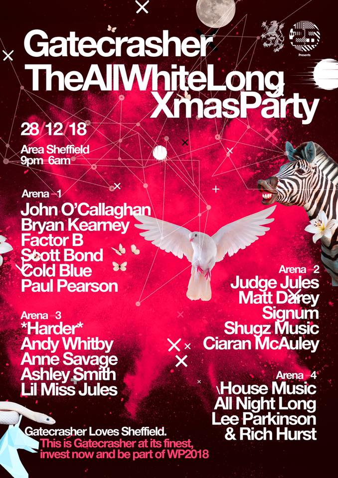 area_sheffield's tweet photo. The full line up for @_Gatecrasher #TheWhiteParty has been announced! 

The best trance line up in the best club with the best crowd in the world. 

Friday 28th December! Less than 2 weeks to go! 

Invest Now! https://t.co/L0yizjO877