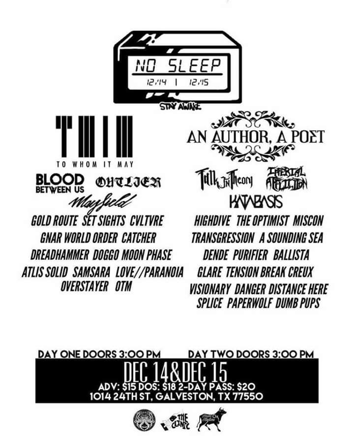 xvamptriss's tweet photo. I'm so ready to see @ASoundingSea @BallistaTX @TalkInTheory @Anauthorapoet @distancehere today holy fuuuuuck. #nosleepfest
@nosleepfesttx come out! https://t.co/Iz8i4RoqfL