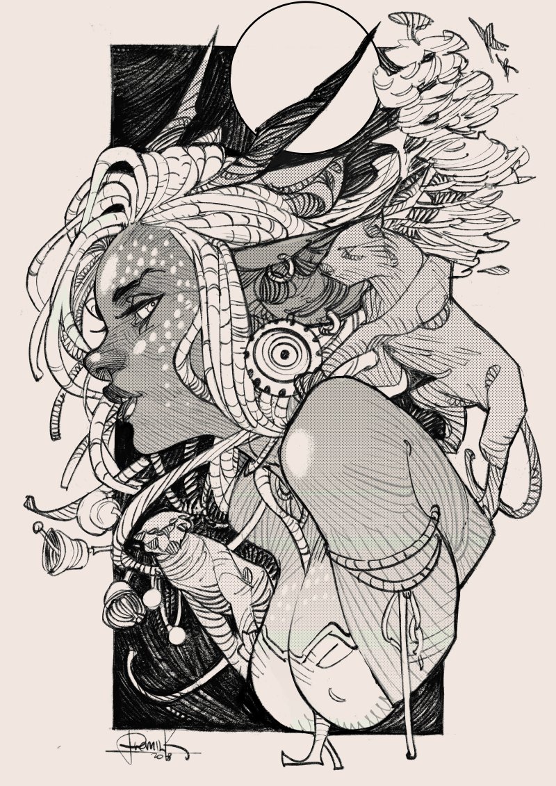 Женщины с недавнего #inktober2018 