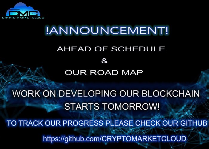 cryptomktcloud's tweet photo. We happy to share with you guys, it’s official our blockchain is in development stage, ahead of road map, ahead of schedule!#PSO #CMC #shares #securities #equities #Blockchain #Exchange #Sto #bitcoin #btc #ripple #xrp #ethereum #eth #bch #xlm #eos #etc #neo #trx #xvg #crypto https://t.co/Tlzgh5ofb6