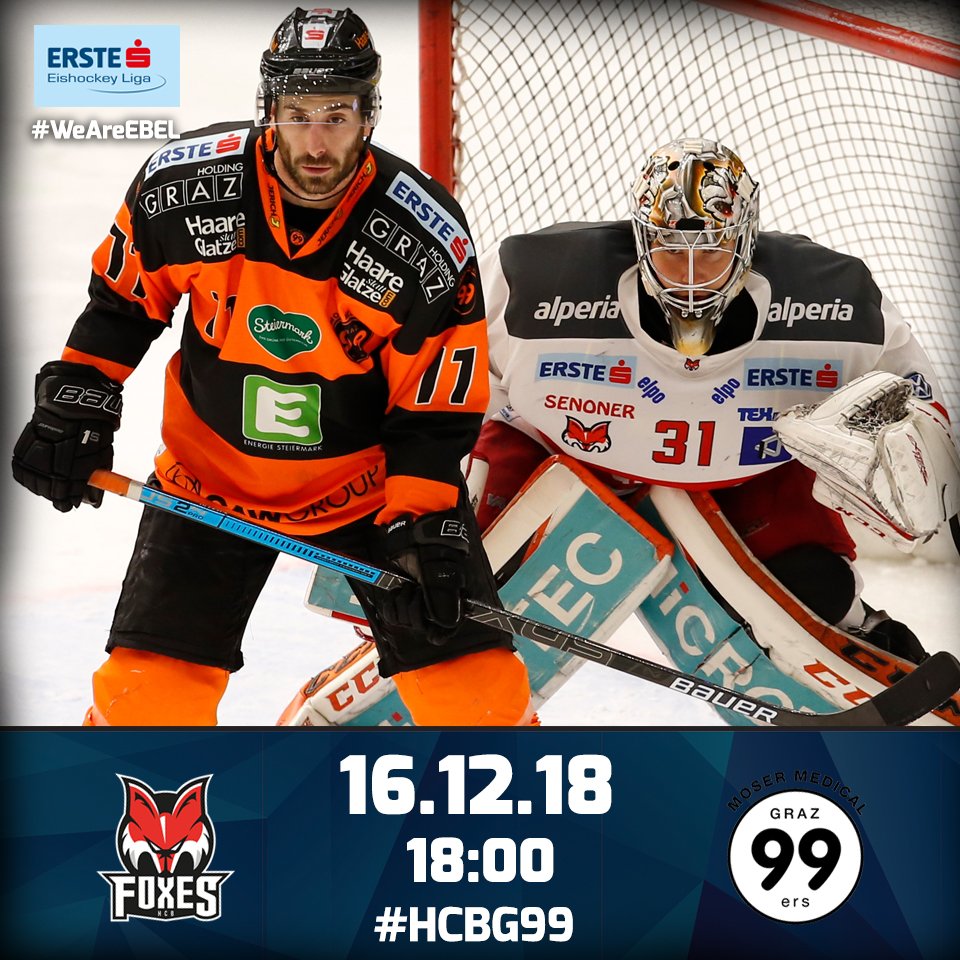 win2dayICE's tweet photo. In Sunday's only #EBEL game, @HCB_Foxes welcome @graz99ers to open Round 28. The Styrians could return to the top of the table but Bolzano won their last four meetings. #WeAreEBEL #EBELschedule https://t.co/uzteCXyOzt