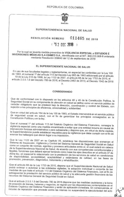 somosunitracoop's tweet photo. Supersalud levanta medida de vigilancia sobre Esimed.  Es momento de mayores seguimientos para determinar si la empresa le cumplirá a los trabajadores. Esto debe pasar de las medidas a los hechos de cumplimiento de obligaciones laborales @CGTCol @mintrabajo @Supersalud https://t.co/B3z7388m1m