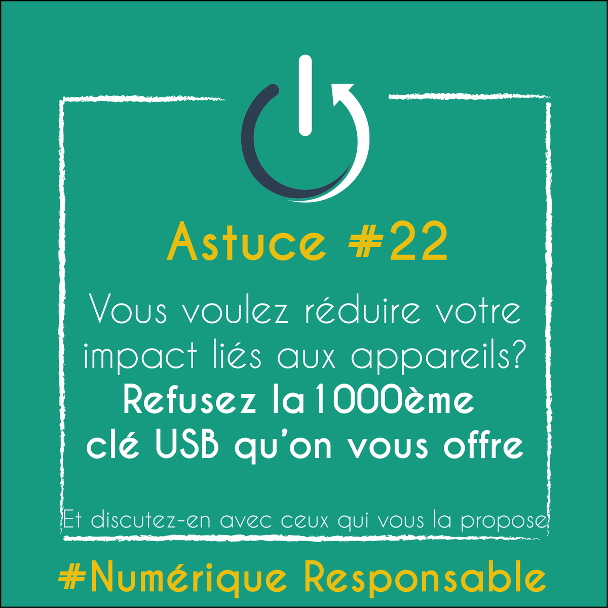 WeeeFund's tweet photo. Astuce 22: #Goodies inutiles #gratuit≠utile 
En ces temps de mobilisation pour l'#ecologie et le #climat (#ilestencoretemps et #onestpret), on vous partage nos astuces perso et pro pour un #NumeriqueResponsable une #InformatiqueDurable! 
1 jour = 1 astuce https://t.co/WYpwmr9Pch