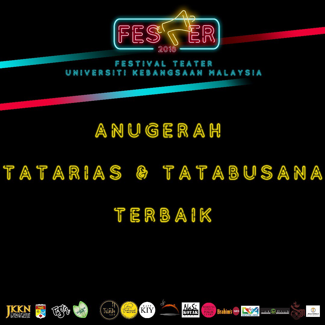 teaterrimbaukm's tweet photo. Anugerah Tatarias dan Tatabusana Terbaik
Boneka Hidup
SEPET
KUO
#fester
#festerukm
#fester2018
#festerukm2018 https://t.co/Kq7KYHntI4