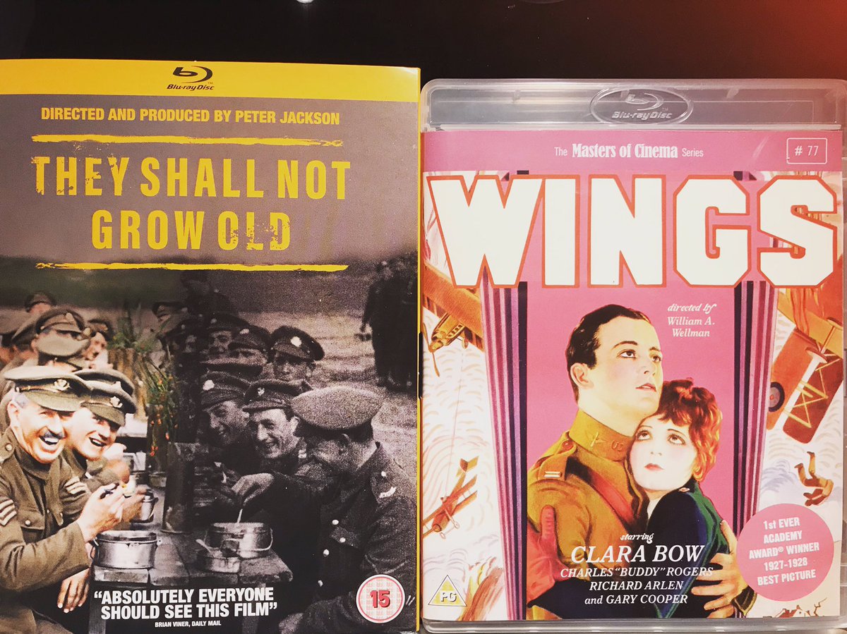 Admiralowen's tweet photo. Deep in prep today for the 2 @deptfordcinema #firstworldwarcentenary #firstworldwar screenings I’m running next week. THEY SHALL NOT GROW OLD December 17 and WINGS December 20. Both with Q&amp;As and intros from esteemed historians! Tickets at @deptfordcinema site! Fab Blu-rays https://t.co/GVTPpNtUjq