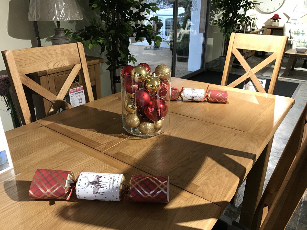 Simpsonsgarden's tweet photo. The Mulled wine has been warmed and the mince pies are out! Come and visit #SimpsonsHome this weekend for amazing festive offers and inspiration for your home. This Alpine dining set has an additional ยฃ100 off, now just ยฃ699 with four chairs and ยฃ949 with six slatted chairs. https://t.co/8QAalDJn16