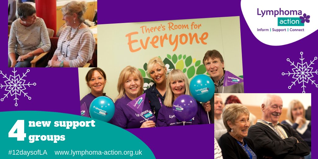 LymphomaAction's tweet photo. In 2018 we launched 4 new #lymphoma support groups: #Bolton #ChesterleStreet #StratforduponAvon #Warwick Thank you to our volunteer support group organsiers for their hard work & to everyone attendee who makes these groups a success #12daysofLA #12daysofChristmas #LymphomaMatters https://t.co/HBSYMa8kM7
