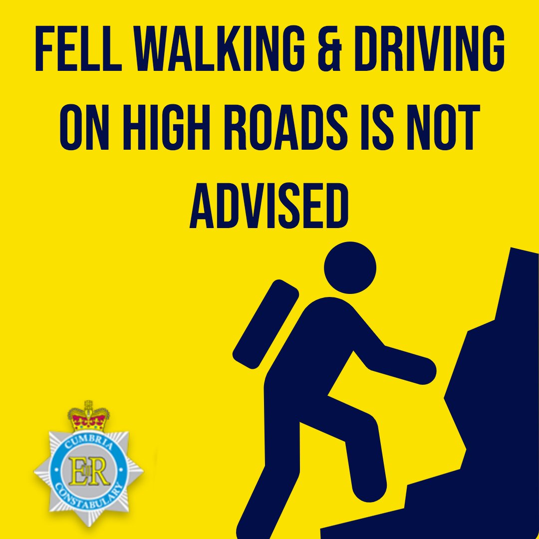 We’re seeing disruption on the roads. Drive with EXTREME caution black ice is not always visible. We advise you DO NOT use roads over 200mtrs in Cumbria today and do not walk the fells unless you’re
experienced and properly equipped. For traffic updates: cumbria.police.uk/traffic/traffi…