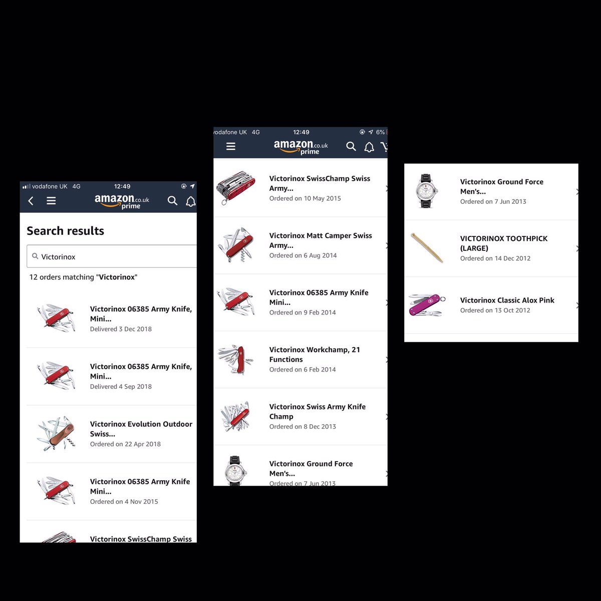 Alt_Ven's tweet photo. @Victorinox Pardon me Victorinox but I believe I’ve developed somewhat of a ‘habit’ for your products, based my @AmazonUK order history over the years. Please help! 😆 https://t.co/7xXdn3wohU