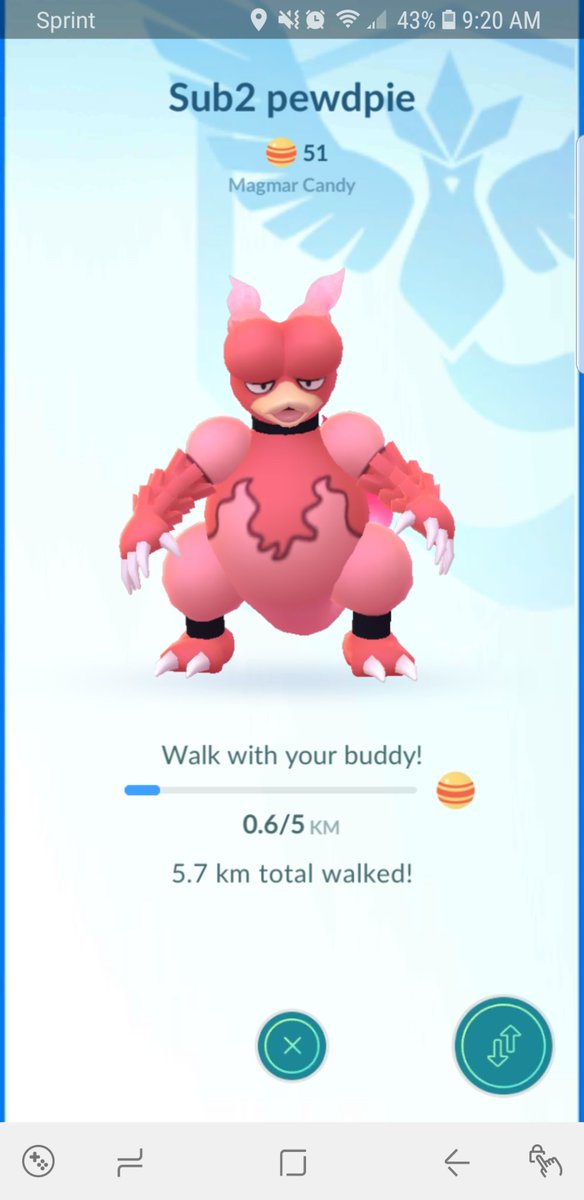 EricB1993's tweet photo. @pewdiepie making my buddy pokemon in PoGo Sub2 Pewdpie so everyone I encounter knows. https://t.co/vvC3eS8uNt