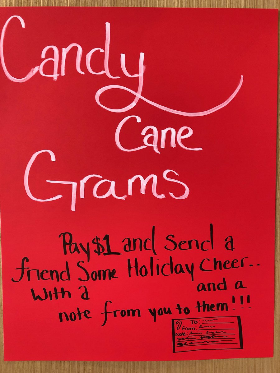 AlexStudentCo's tweet image. Also we are selling Candy Cane Grams !!!!! Pay one dollar and send it to a friend to spread that Holiday cheer !!!!