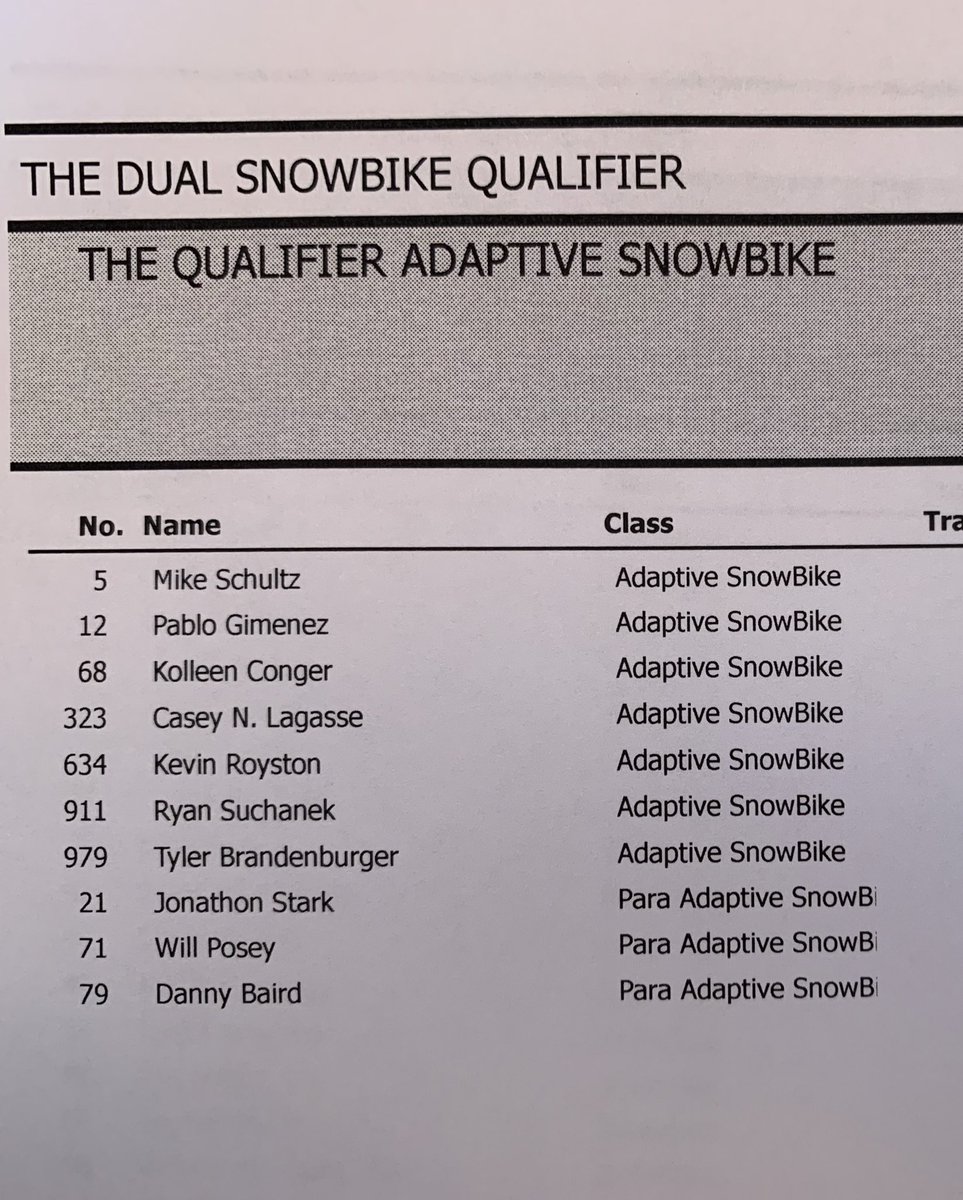 ERXmotorpark's tweet photo. Entry list for today’s SnowBikeCross Dual Qualifier! #snowbikes #thequalifier 

Follow along on @RaceMonitor or MyLaps Speedhive ⏱❄️🏁 https://t.co/xIDmwkIvDb