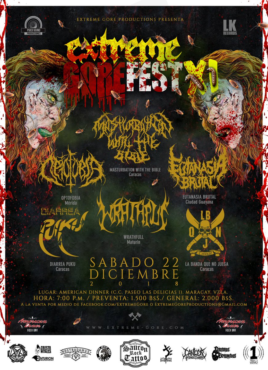 ExtremeGore's tweet image. EXTREME GORE FEST XI – Flyer Oficial!
Extreme Gore Fest XI - Afiche Oficial