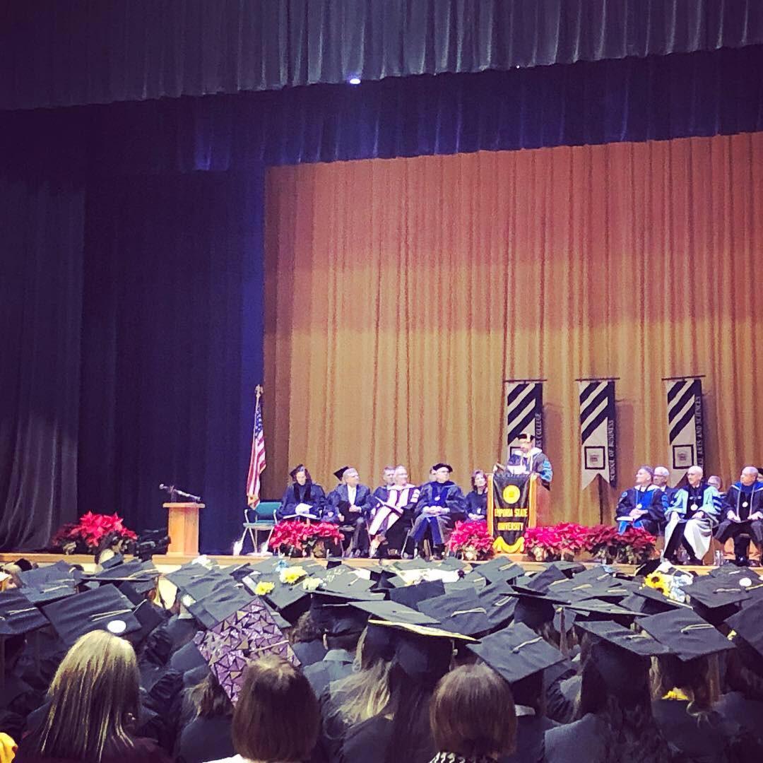 emporiastate's tweet photo. Thank you to Dr. Kevin Rabas the 2018 Roe R. Cross Distinguished Professor for your impactful address! #ESUClassof2018 https://t.co/I4l3pvp7WK