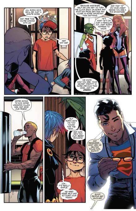 Good people get involved.. #supersons #dccomics #superman #superboy 