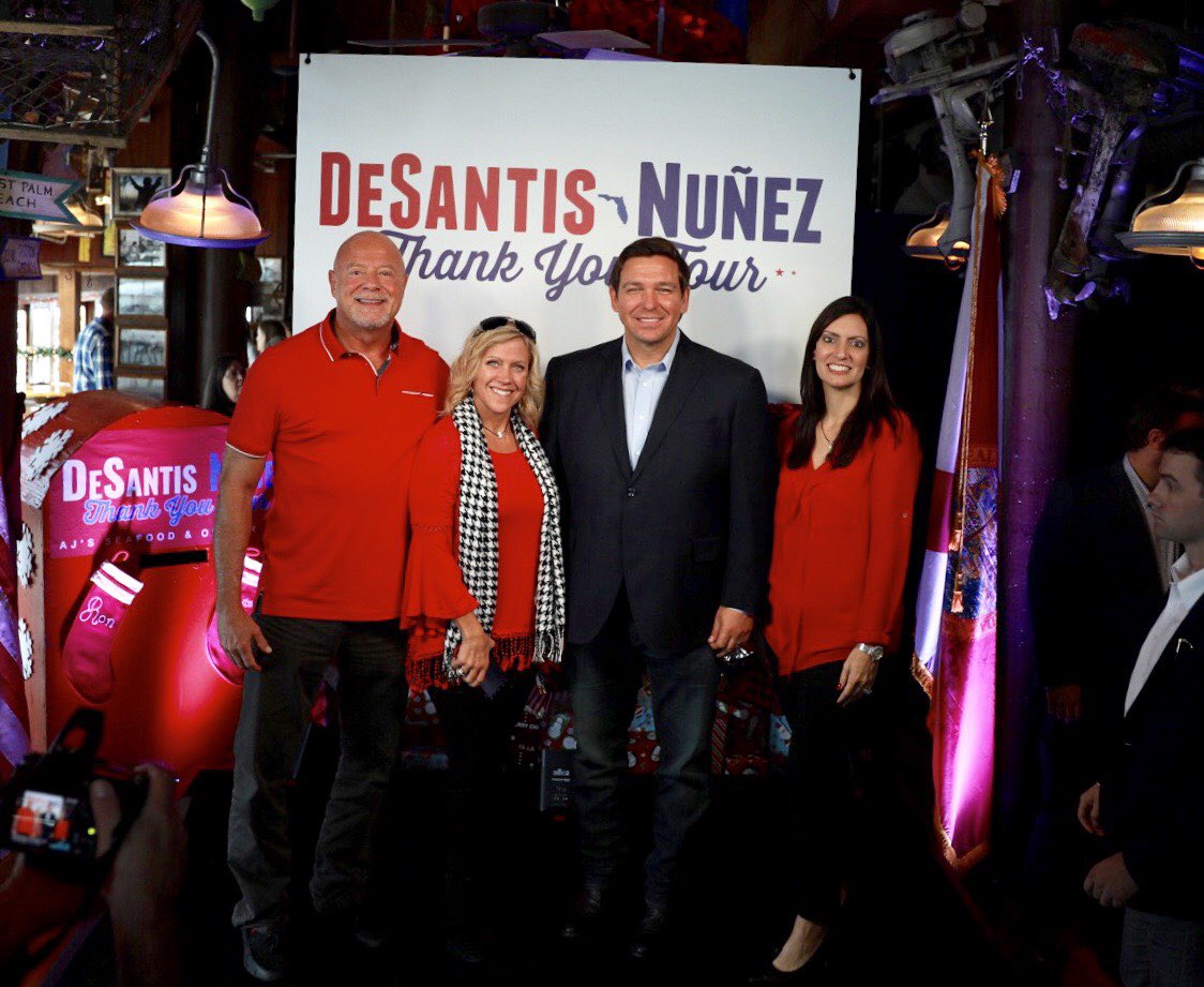 Ron DeSantis (@RonDeSantisFL) on Twitter photo 2018-12-15 16:17:29 Thank you to all in the Panhandle who came out to our stop in Destin this morning. Your support and spirit, even as you faced the devastation of Hurricane Michael, made this victory possible. Next stop Naples! Thank you to all in the Panhandle who came out to our stop in Destin this morning. Your support and spirit, even as you faced the devastation of Hurricane Michael, made this victory possible. Next stop Naples!