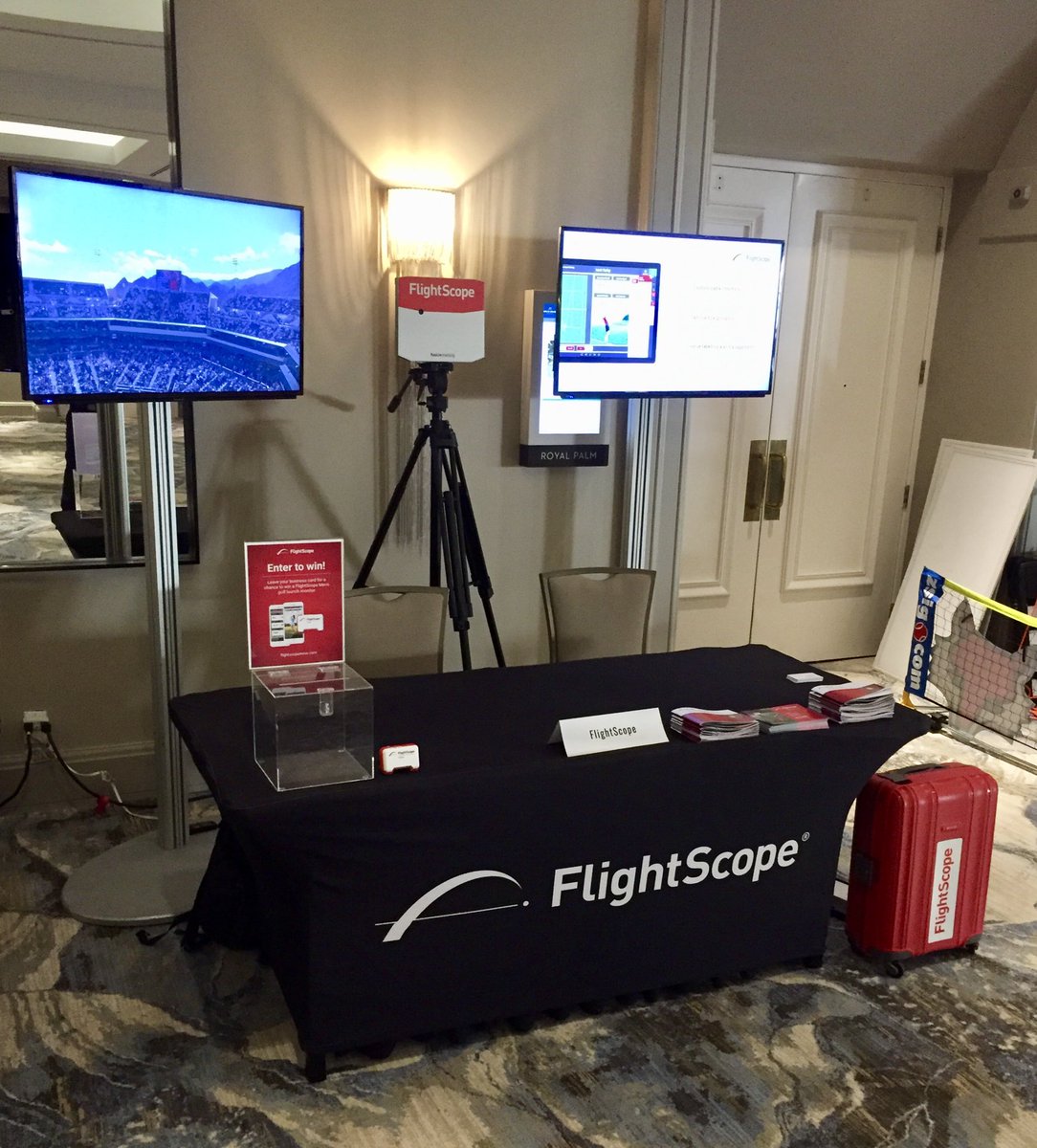 All set up at the @ITA_Tennis Convention! Stop by and see us to learn more about #DataYouCanTrust and enter to win a @FlightScopeMevo!