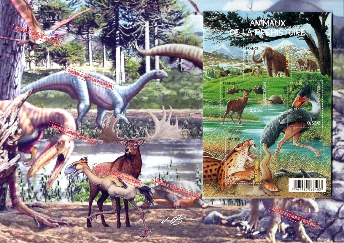barbierjeanf's tweet photo. Animals from prehistory: Mammoth, megaloceros ... Block of stamps of France 2008 on digital editing - unique model made in France.
https://t.co/kXRyTYxd3y
#JFB #PrehistoricFauna #MadeinFrance #Leafletnew #immaculatecondition #philately #stamp #nature #uniquemodel #digitalediting https://t.co/nb8lfEDEux