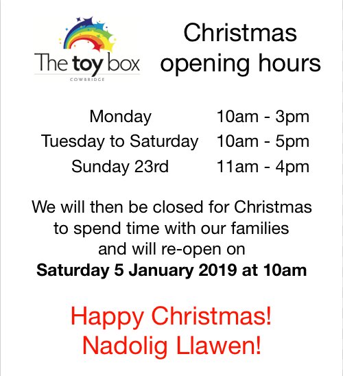 Here are our Christmas opening hours 🎄🎅🎁