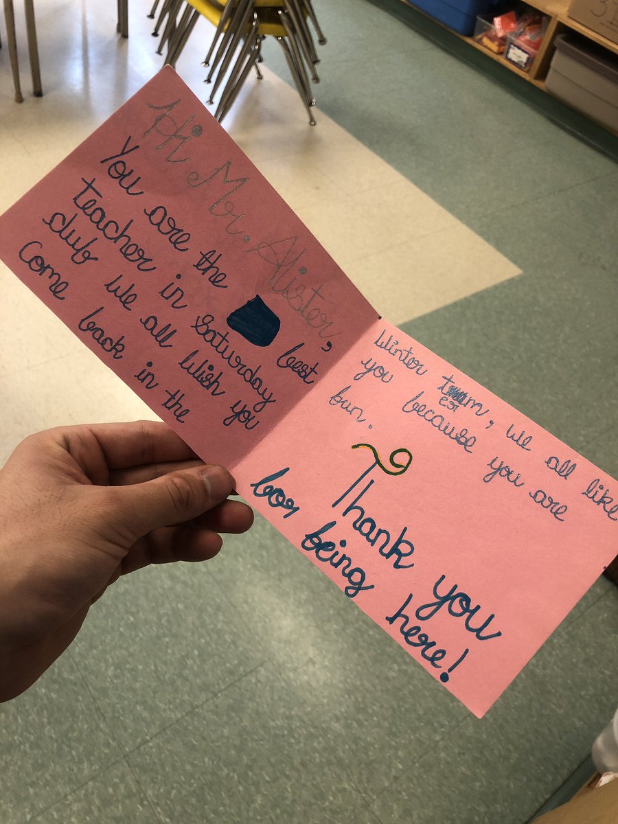 alternateacher's tweet photo. Why I teach on saturdays 🥺😊😋 had a blast teaching the fall term. Looking forward to the spring when I get a new class! @Leacock_Fdn #teachingrocks #saturdaymorningclub #teacherweekend #whyiteach https://t.co/K5MCVFB949