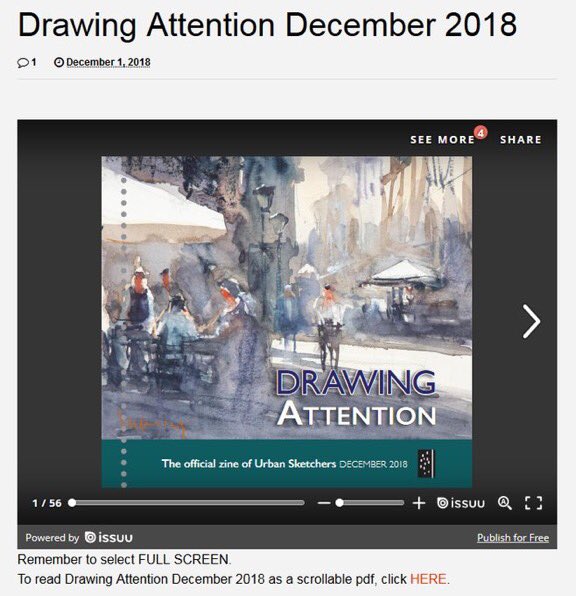 urbansketchers's tweet image. December's #USkDrawingAttention is out! Check it out! urbansketchers.org/2018/12/drawin…