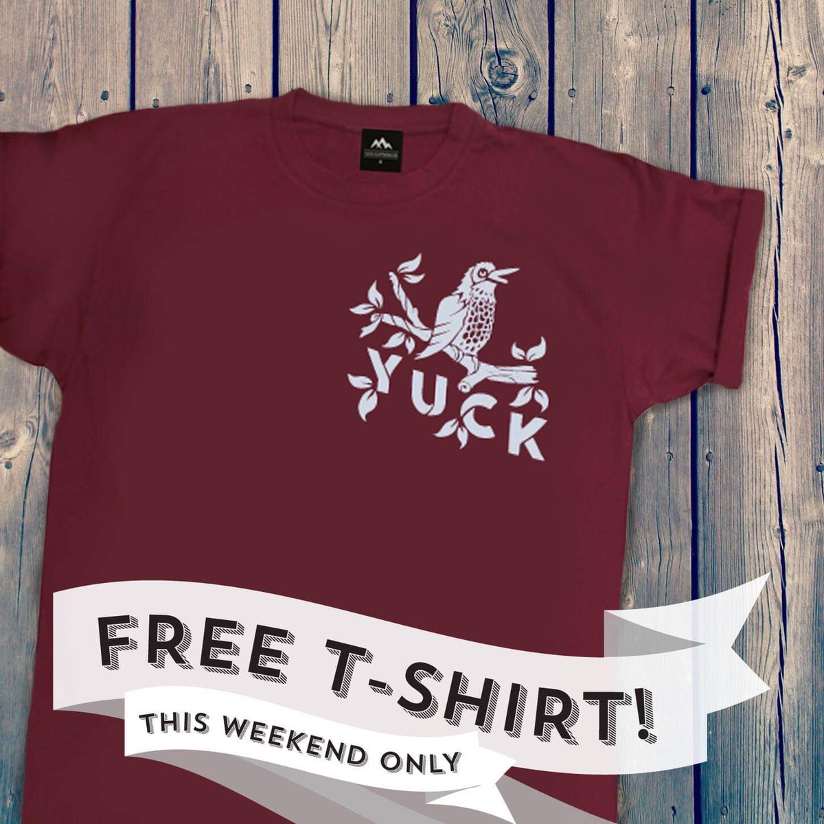 weareyuck's tweet photo. Don’t miss out on a free blackbird tee! Get one free with every order placed this weekend!! No minimum spend ☺️ arrive in time for Xmas ✌🏻 

https://t.co/Mby7Tdyqbv | #weareyuck https://t.co/RgNljL4lsK