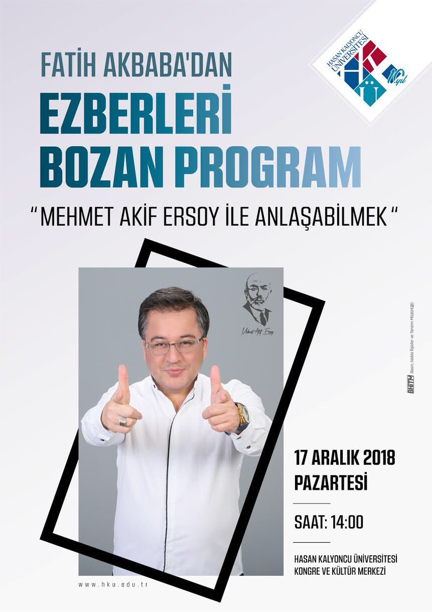 Fatih Akbaba (@akbabafatih) on Twitter photo Gaziantep’te <a href="/hkunv/">Hasan Kalyoncu Üniv</a> nin organize ettiği Konferans ve İmza Proğramımıza bekleriz.
17 Aralık 2018 Pazartesi saat 14.00
#mehmetakifersoyileanlaşabilmek
<a href="/edibesozen/">Edibe Sözen</a> <a href="/Halukkalyoncu/">Haluk Kalyoncu</a> Gaziantep’te <a href="/hkunv/">Hasan Kalyoncu Üniv</a> nin organize ettiği Konferans ve İmza Proğramımıza bekleriz.
17 Aralık 2018 Pazartesi saat 14.00
#mehmetakifersoyileanlaşabilmek
<a href="/edibesozen/">Edibe Sözen</a> <a href="/Halukkalyoncu/">Haluk Kalyoncu</a>