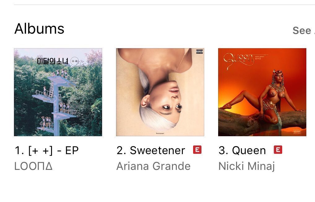 jadebrvo's tweet photo. remember when loona outsold both ariana grande and nicki minaj https://t.co/K9uHE8DRcI